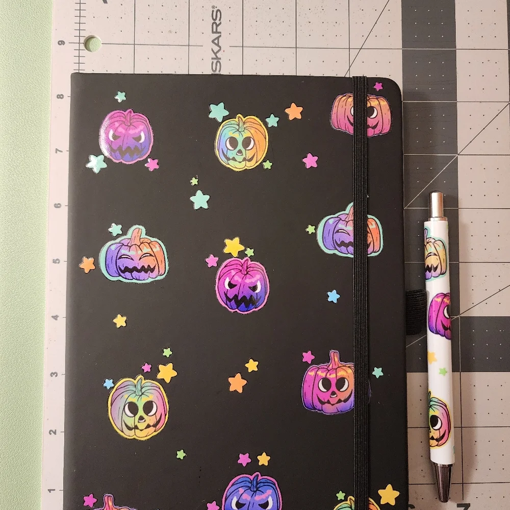 Colorful Pumpkin Design Notebook with Pen